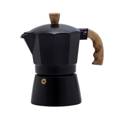 Imagem de Cafeteira Italiana Gourmet para Café Expresso em Alumínio 150ML Uso Doméstico Black Oxford