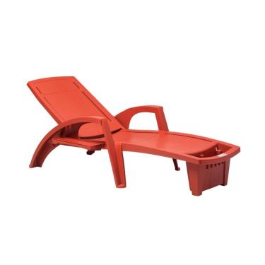 Imagem de Espreguiçadeira Sole 091299 Reclinável Polipropileno Proteção UV Terracota Pisani Plásticos