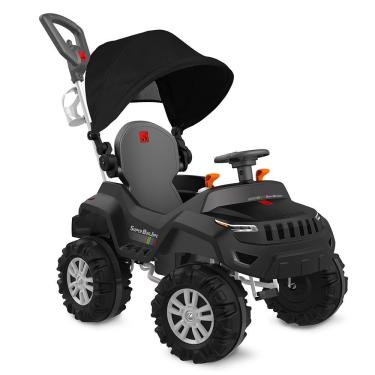 Imagem de Carrinho de Passeio Infantil Super Banjipe Reclinável com Capota e Pedal Preto Brinquedos Bandeirante