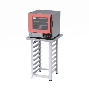 Imagem de Kit Forno Turbo Elétrico e Bancada Progás Elétrica PRP-004 Plus em Aço Inox Rosa 220V