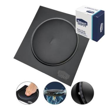 Imagem de Ralo Click Metal QUADRADO BLACK 15x15cm Smart DEPOT