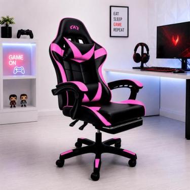 Imagem de Cadeira Gamer Ergonômica Reclinável com Apoio para os Pés  material si
