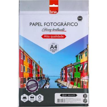 Imagem de Papel Fotografico INKJET A4 GLOSSY Brilhante 120G PCT.C/50 - BRW