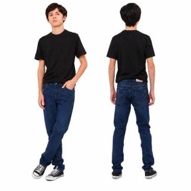 Imagem de Calça Jeans masculina Infantil Juvenil Menino Jeans Escuro Premium Com