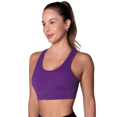Imagem de Top Com Bojo Modelo Nadador Feminino Selene, P, Roxo