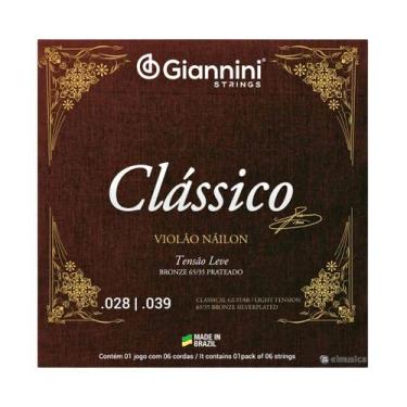Imagem de Encordoamento Giannini Clássico Para Violão Nylon - Modelo Bronze 65/3