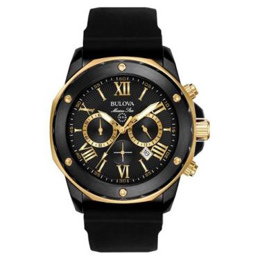 Imagem de Relógio Masculino Bulova Marine Star 98b278 44mm, Preto, 44MM, SILICON