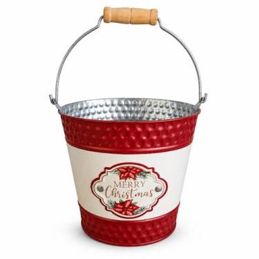 Imagem de Cachepot de Natal com Alça Decorativo - 11,5 x 13 cm - Sanson Decor Ho