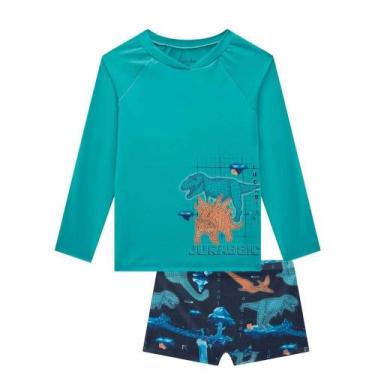 Imagem de Conjunto praia camiseta sunga jurassic uv dry uv50 luc.boo, 12