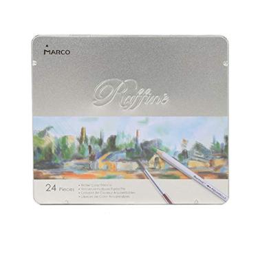 Imagem de Lápis de cor solúvel em água em caixa de ferro, 24 cores, cor solúvel em água com chumbo em pintura artística, sem chumbo