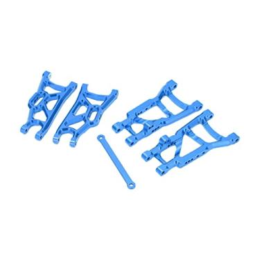 Imagem de Braço de metal RC para carro, não é fácil de deformar Kit de braços oscilantes dianteiro e traseiro de carro RC portátil durável para TRAXXAS SLASH 2WD(azul)