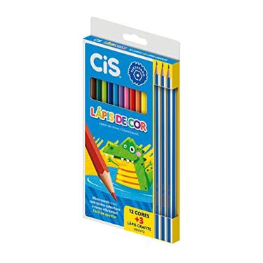 Imagem de Lápis de Cor CIS, Caixa com 12 cores + 3 lápis grafite HB N2, Multicolorido, 44.8003