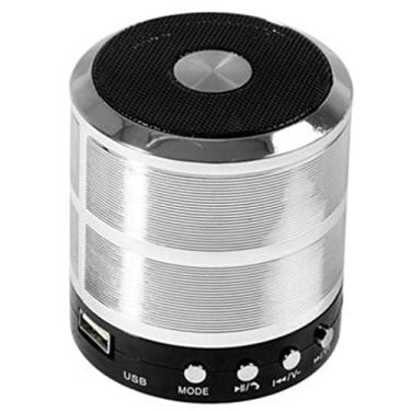 Imagem de Caixa De Som Mini Speaker Bluethooth Com Entrada USB (PRATA)