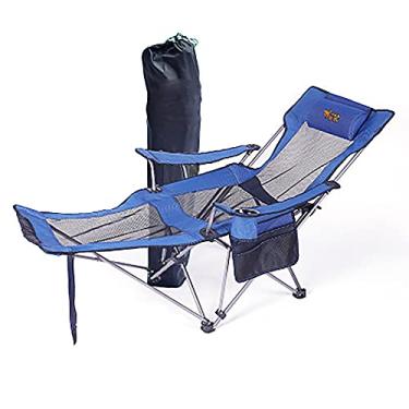 Imagem de Yajun Cadeira de praia para ambientes externos, banco dobrável com bolsa portátil para pesca, acampamento, móveis, tecido Oxford, cadeiras leves, azul