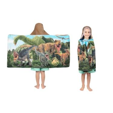 Imagem de Jurassic World Dominion Toalha macia de banho/piscina/praia de algodão felpudo com capuz, 61 cm x 127 cm, por Franco Kids