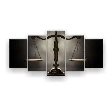 Imagem de Quadro Decorativo Balança Da Justiça Direito 5 Peças