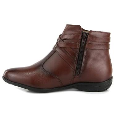 Imagem de Bota Feminina cano e sola baixa couro soft 9061 pinhao Cor:Marrom;Tamanho:38;Genero:Feminino