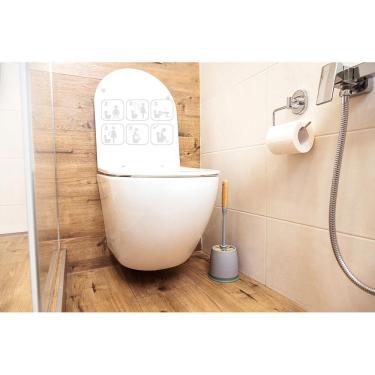 Imagem de Adesivo Feminino Aviso Engraçado Banheiro E Vaso Sanitário