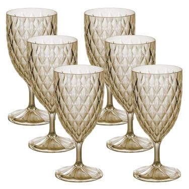 Imagem de Kit 6 taças de água 380ml Cristal Âmbar Plasutil