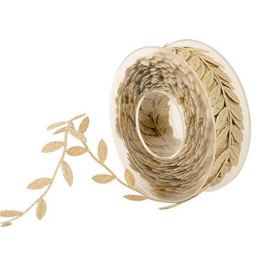 Imagem de SDENSHI Fita de folha artificial de 15 M para decoração de presente para fabricação de guirlanda artesanal DIY - Glod