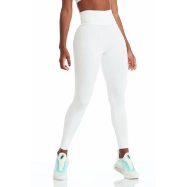 Imagem de Calça Legging Suplex Branca Enfermagem Esteticista Cintura Alta Fitnes