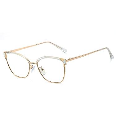 Imagem de Armação de óculos de metal de luxo masculino feminino vintage designer óculos, 6, china