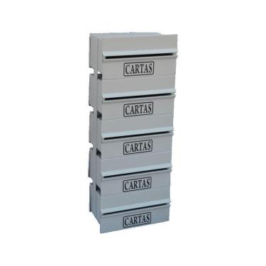 Imagem de Caixa Correio Condomínio Detrás Para Muro Cinza 5 Módulos