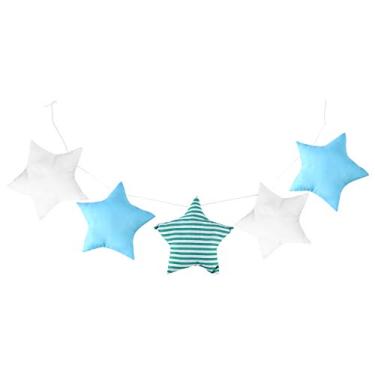 Imagem de ORFOFE 1 Conjunto Ornamento De Corda De Estrela Decoração De Parede De Quarto Infantil Bandeirola Estrela Móvel De Teto Para Quarto De Bebê Móbile De Berçário Presente Algodão Pendão 3d