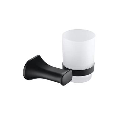Imagem de Suporte de papel higiênico de aço inoxidável de zinco preto, gancho de parede, suporte de toalha, saboneteira, copo de vidro, organizador de banheiro, acessórios de banheiro, suporte de escova de dentes