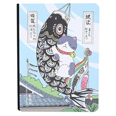 Imagem de Caderno estilo gato, bela capa de pintura à mão bloco de diário tipo de carro caderno de desenho à mão para escrever (bandeira de peixe)