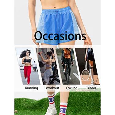 Imagem de Tingpai Shorts de corrida fe no 2 em 1 shorts espo vos pa treino fitness ciclismo academia atlética casa roupas espo vas 1 peça