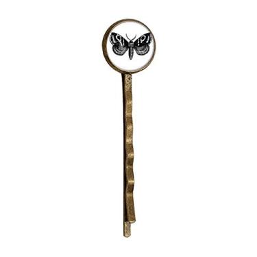 Imagem de Borboleta preta com padrão simples retrô de metal para cabelo