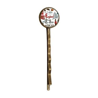 Imagem de Inglaterra Landscap Animais Bandeira Nacional Retro Metal Hair Bobby Pin Headwear