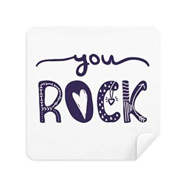 Imagem de DIYthinker You Rock Cute Quote Handwrite Style Pano de limpeza de tela tecido de camurça 2 peças
