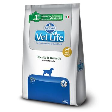 Imagem de Ração Farmina Vet Life Natural Obesity e Diabetic para Cães Mini - 10,1 Kg