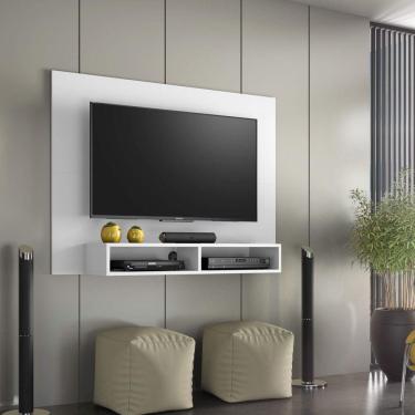 Imagem de Painel para TV até 43 Polegadas 1 Prateleira 2 Nichos Eros Notável Móveis Branco