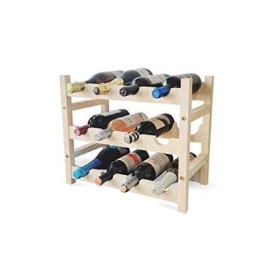 Imagem de Adega Porta Vinhos Madeira Suporte 12 Garrafas Desmontável
