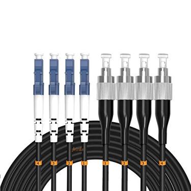 Imagem de Jeirdus 60 metros LC para FC 4 Core Cabo de fibra óptica blindada externa cabo de ligação óptico 9/125 LC-FC