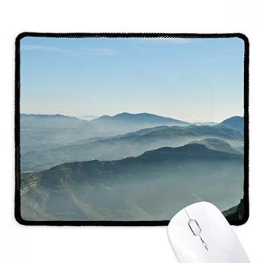 Imagem de Tapete de borracha para jogos Sunshine Mountains Sky Fog Nature Mousepad com borda costurada