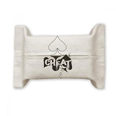 Imagem de Cartão de baralho de coração para jogos de utensílios de jogos com padrão de papel para lenços faciais, saco de linho de algodão