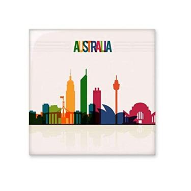 Imagem de Decalque brilhante de azulejo de cerâmica com desenho de arranha-céus da cidade da Austrália