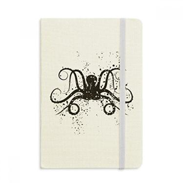 Imagem de Caderno de ilustração da vida marinha polvo preto, capa dura oficial, diário clássico