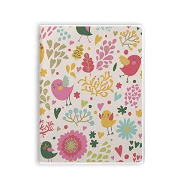 Imagem de Caderno de folhas de pássaro com tinta para plantas de flores, capa macia