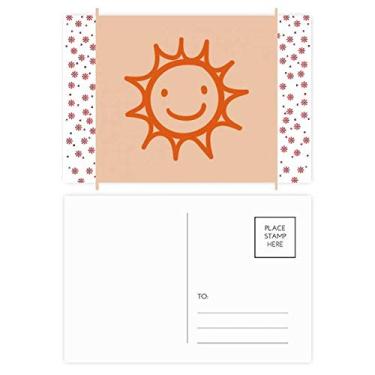 Imagem de Pintura à mão Orange Sun Smile Christmas Christmas Flower Celebration Cartão postal Blessing Mailing Card