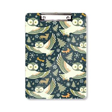 Imagem de Lovely Birds Owls estampa floral escura prancheta pasta, bloco de escrita A4