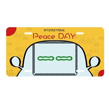 Imagem de DIYthinker Mahjong Barra de bambu 2 azulejos padrão placa etiqueta decoração carro dia da paz