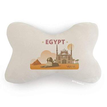 Imagem de DIYthinker Almofada para decoração de pescoço com estampa de pirâmide da cidade com esfinge Egito