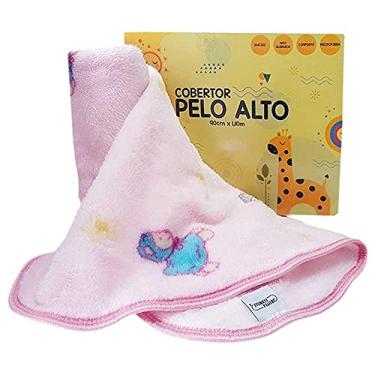 Imagem de Cobertor Bebê Infantil Jolitex Pelo Alto 0,90x1,10m Ovelhinhas Rosa