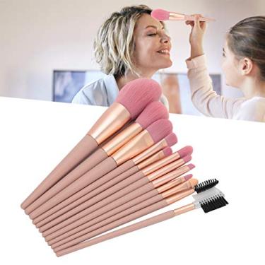 Imagem de 12 peças/conjunto de pincéis de sombra, conjunto de pincéis de maquiagem ecológicos, macio para mulheres, uso doméstico, charmoso visual de maquiagem para meninas