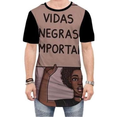 Imagem de Camiseta Long Line Vidas Negras Importam - Estilo Vizu